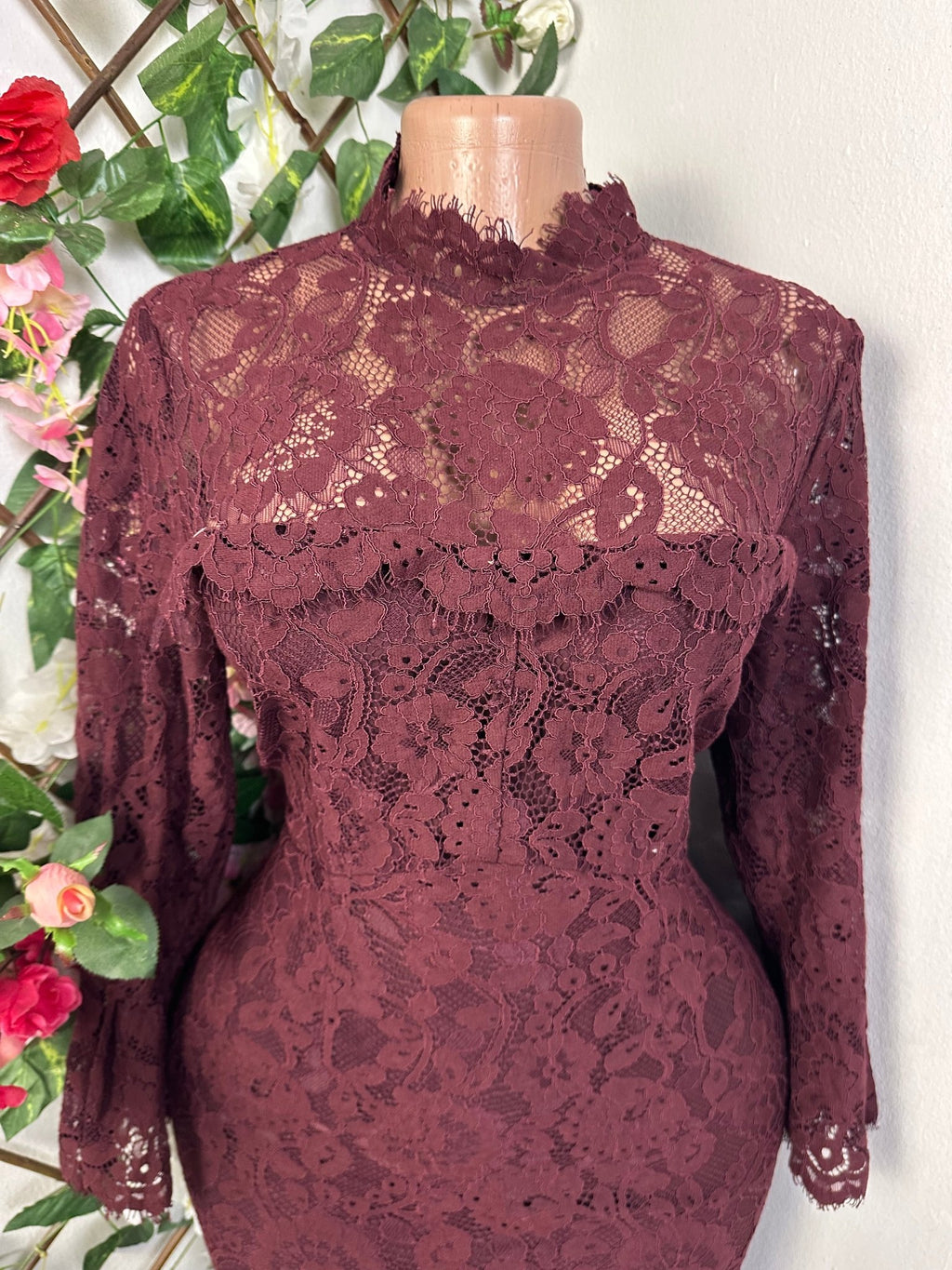 Robe mi longue plissé manche longues - Perluna Store - kinshasa