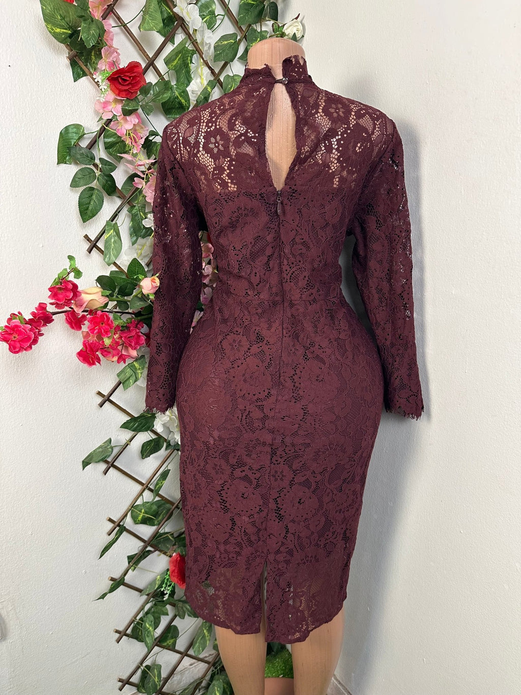 Robe mi longue plissé manche longues - Perluna Store - kinshasa