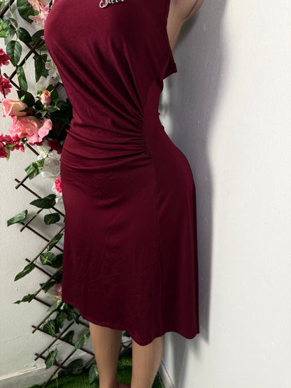 Robe midi sans manche drapée a la taille - Perluna Store - kinshasa