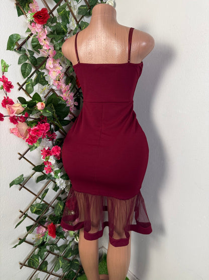 Robe moulante a fine bretelle voilée - Perluna Store - kinshasa