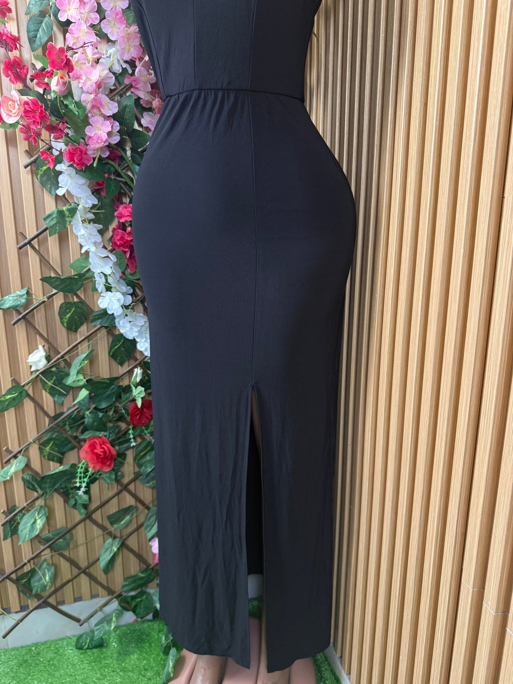 Robe moulante à fines bretelles dénudée avec fente - Perluna Store