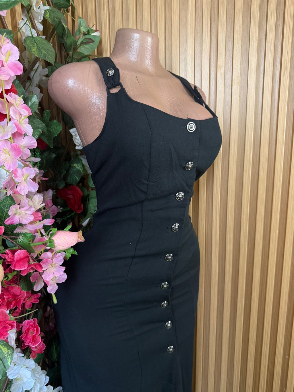 Robe moulante à fines brtelles col carré - Perluna Store