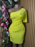 Robe moulante à une seule manches décolletée - Perluna Store
