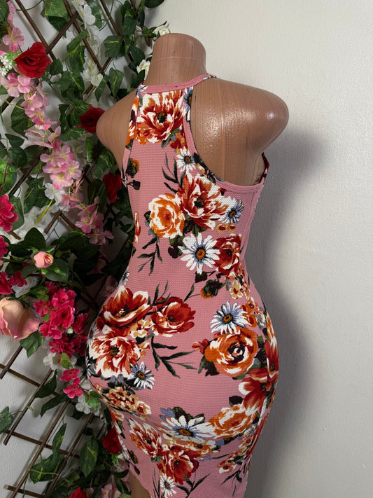 Robe moulante courte a imprime florale - Perluna Store - kinshasa