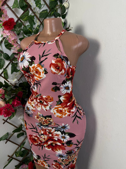 Robe moulante courte a imprime florale - Perluna Store - kinshasa