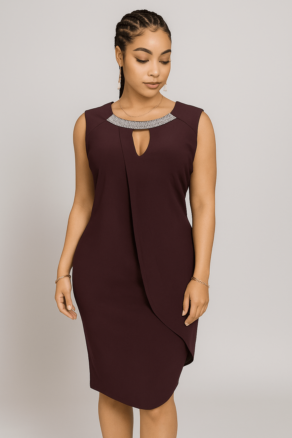 Robe moulante décolleté métal  - Perluna Store - kinshasa