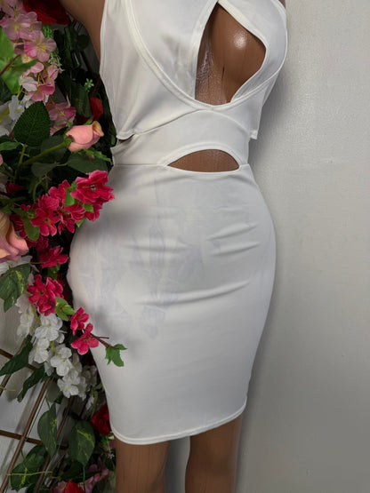 Robe moulante dos croisé  - Perluna Store - kinshasa