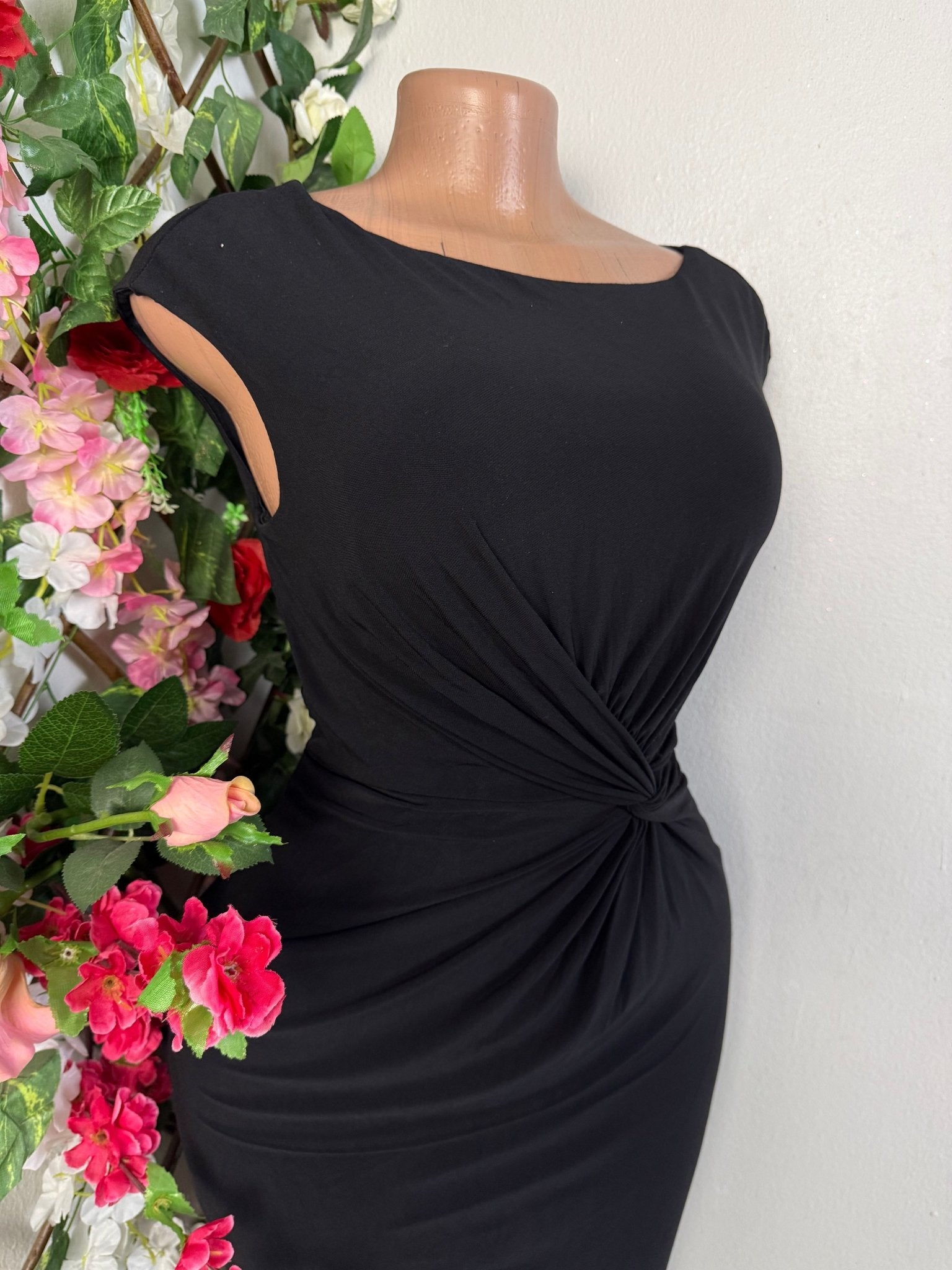 Robe moulante drapé sans manche- - Perluna Store