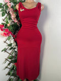 Robe moulante longue à fine bretelles dos-nu - Perluna Store