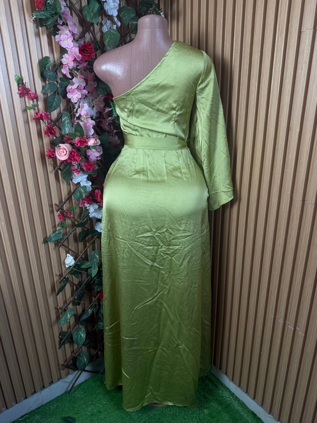 Robe moulante longue à une seule manches ceintrée - Perluna Store