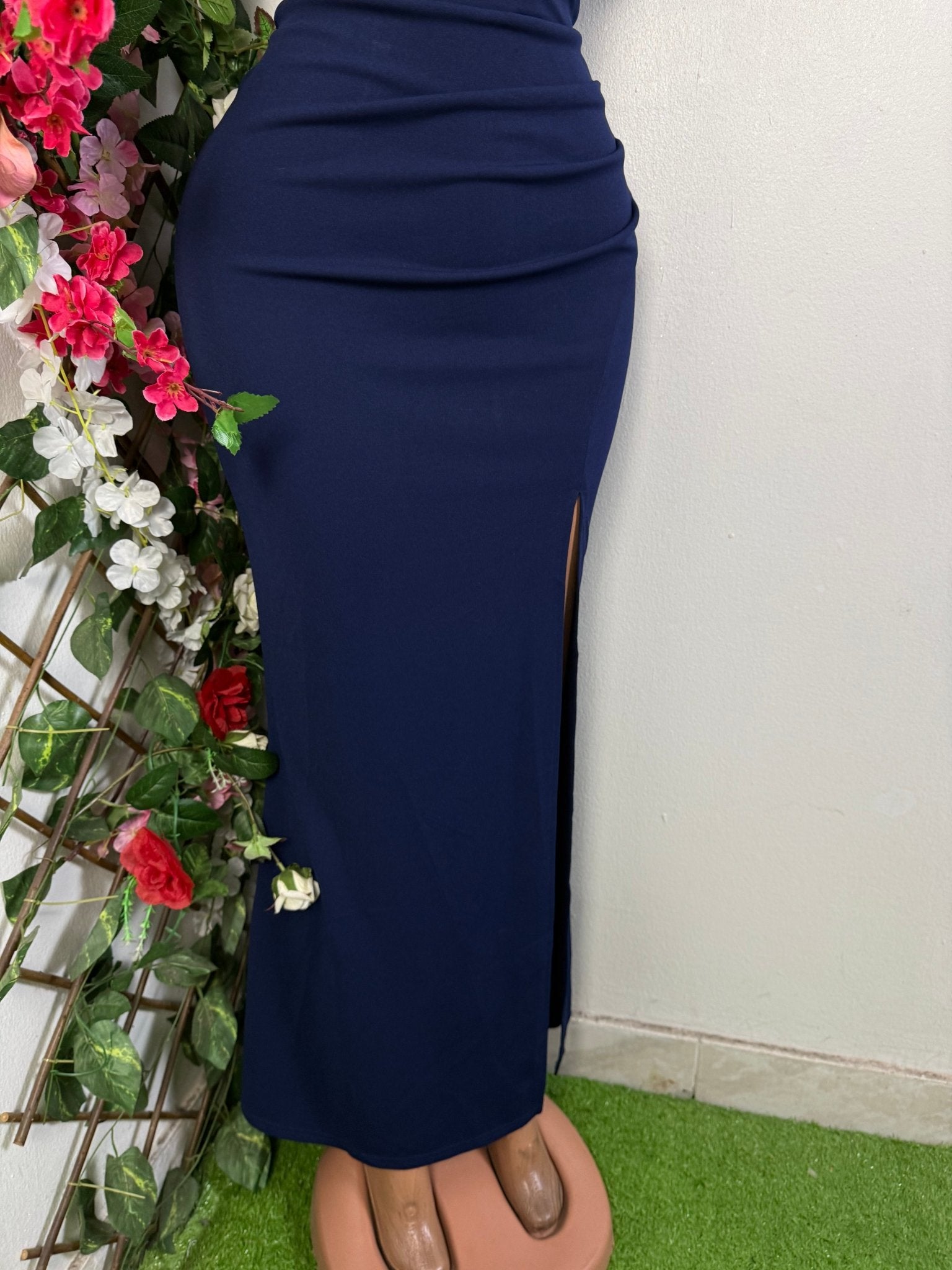Robe moulante longue avec fente - Perluna Store