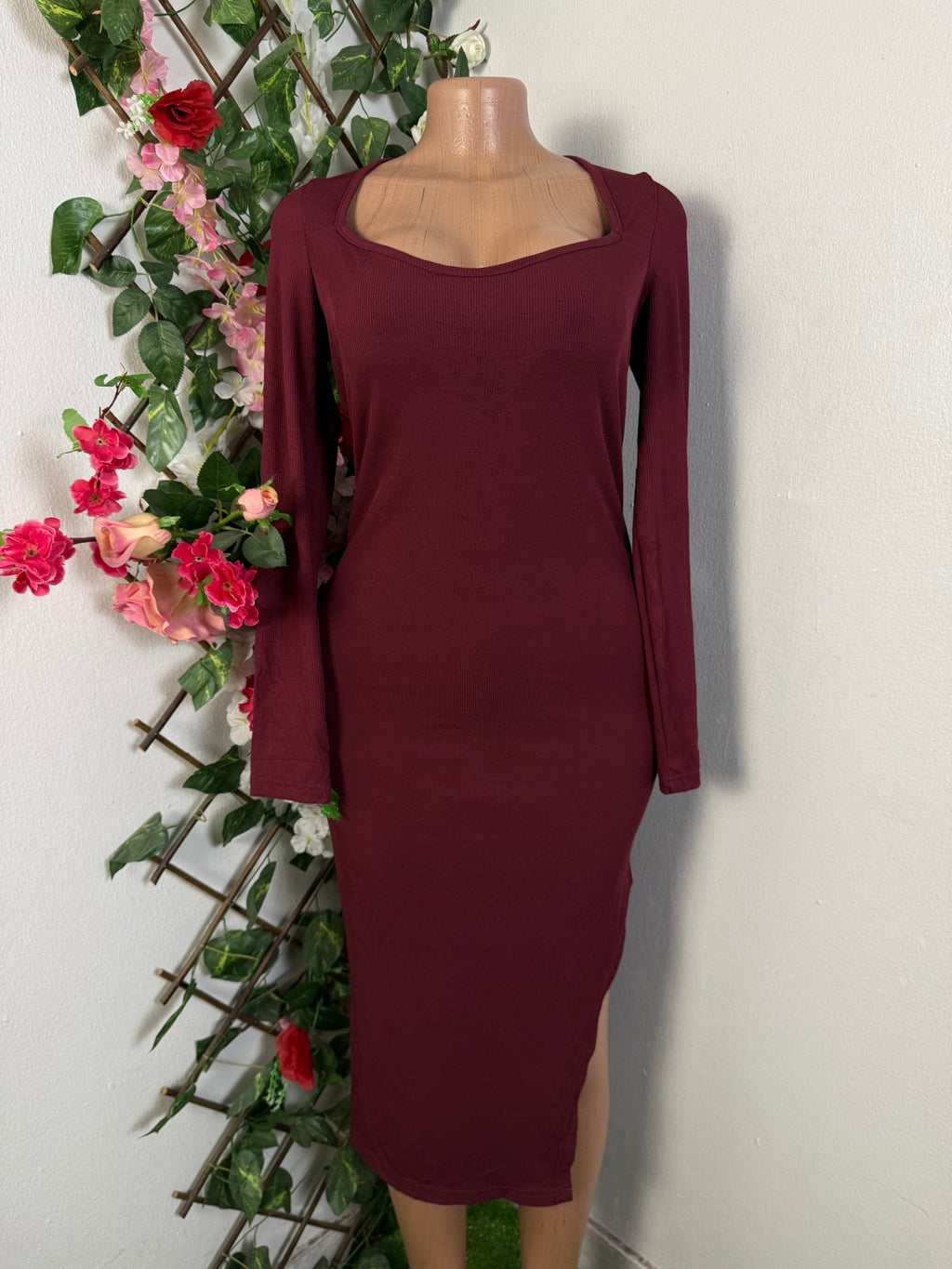 Robe moulante longue manche - Perluna Store - kinshasa