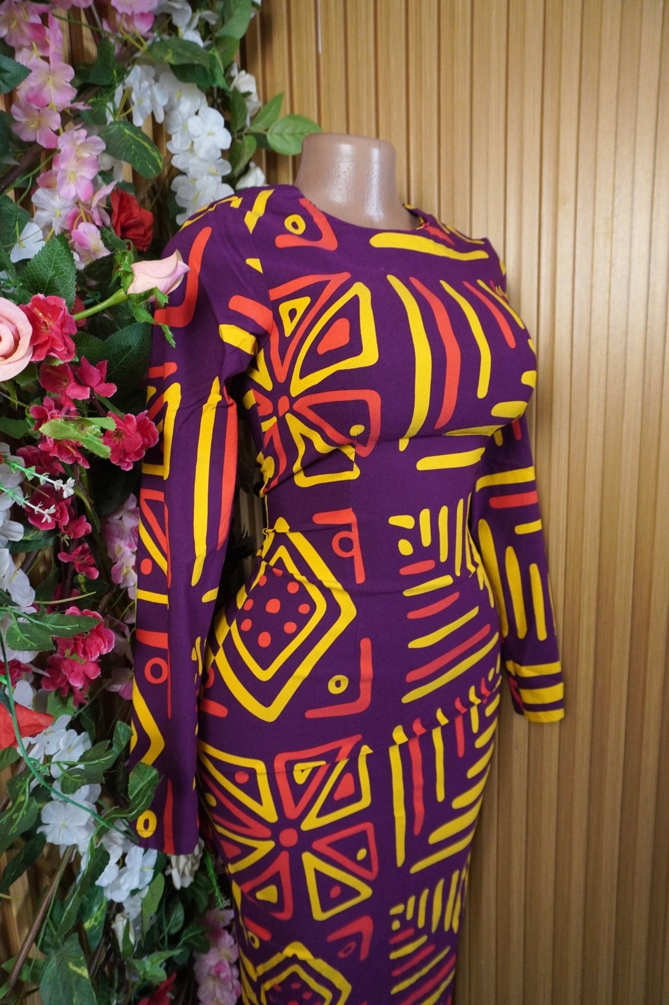 Robe moulante longue manches longue-S - Perluna Store