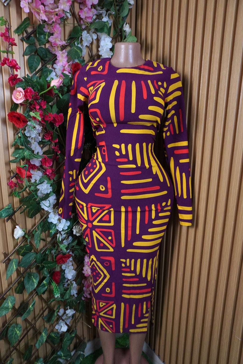 Robe moulante longue manches longue-S - Perluna Store