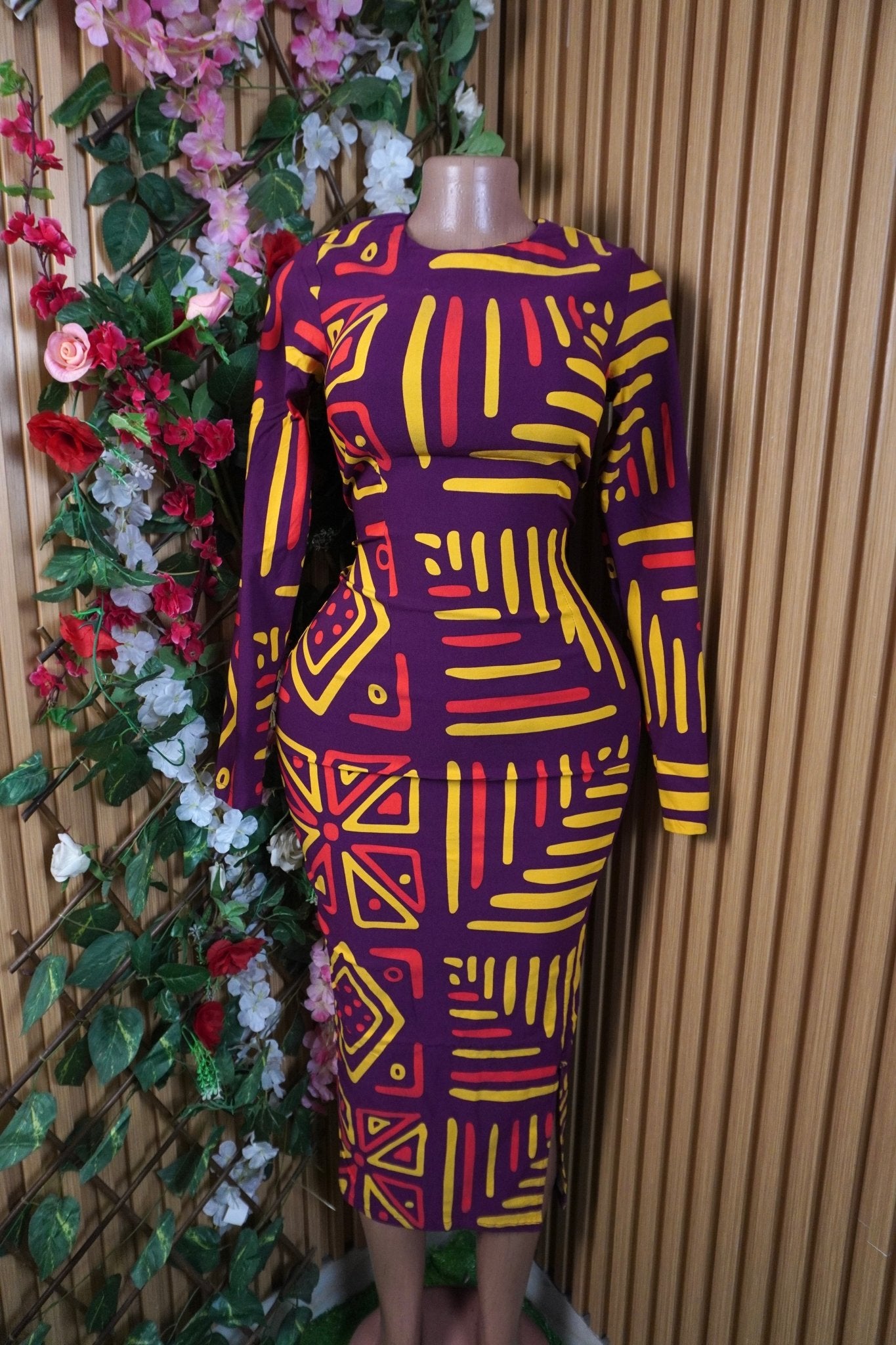 Robe moulante longue manches longue-S - Perluna Store