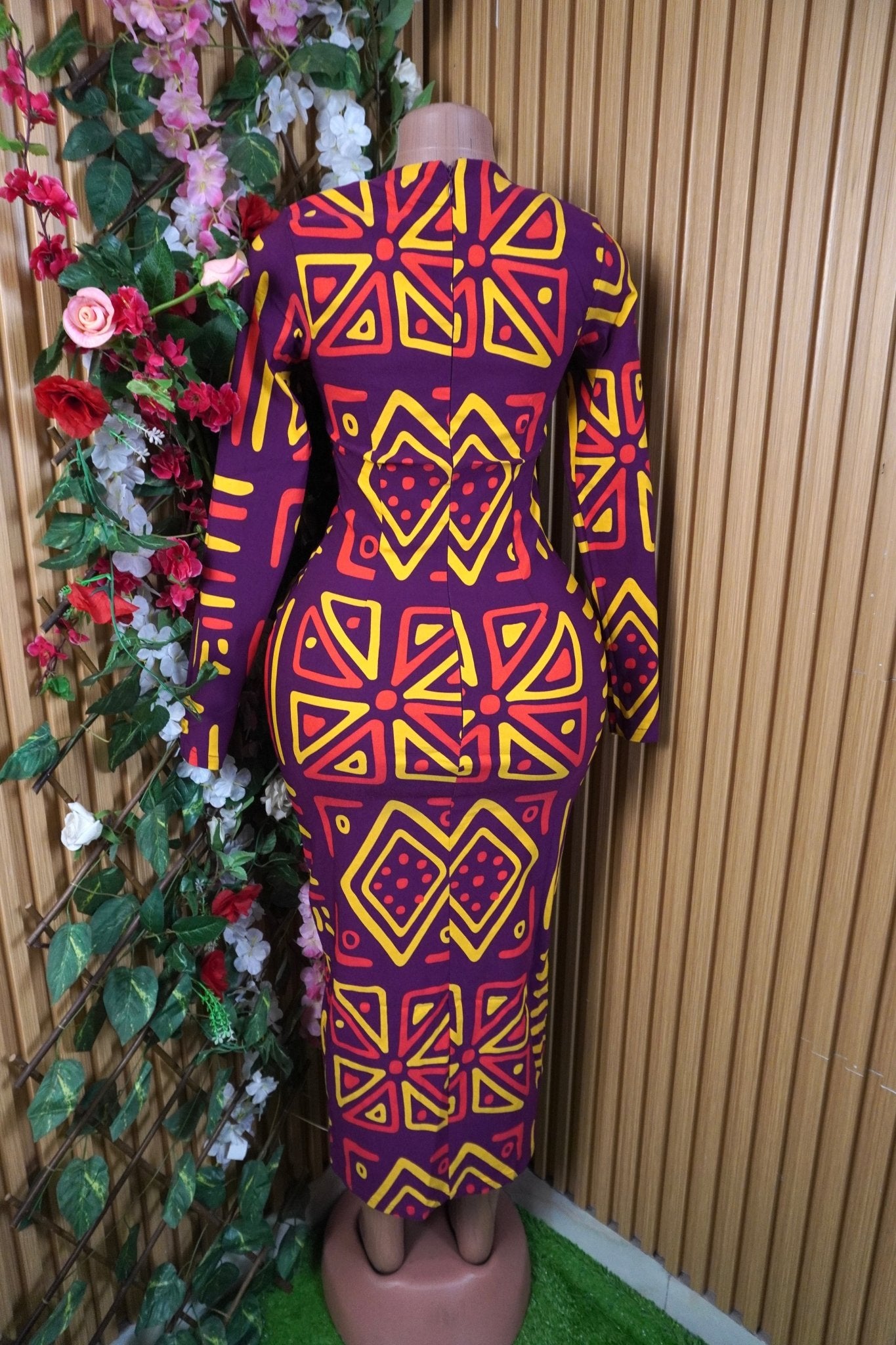 Robe moulante longue manches longue-S - Perluna Store