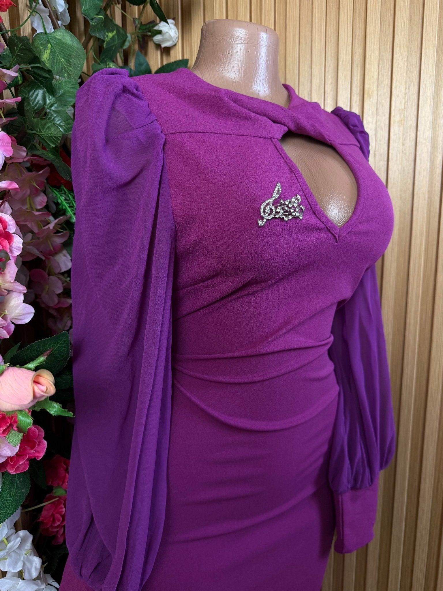 Robe moulante longue manches longues dénudée - Perluna Store