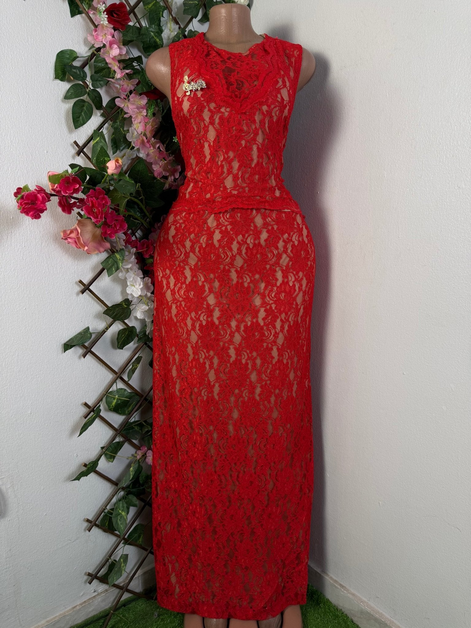Robe moulante longue sans manches imprimée bretelles - Perluna Store