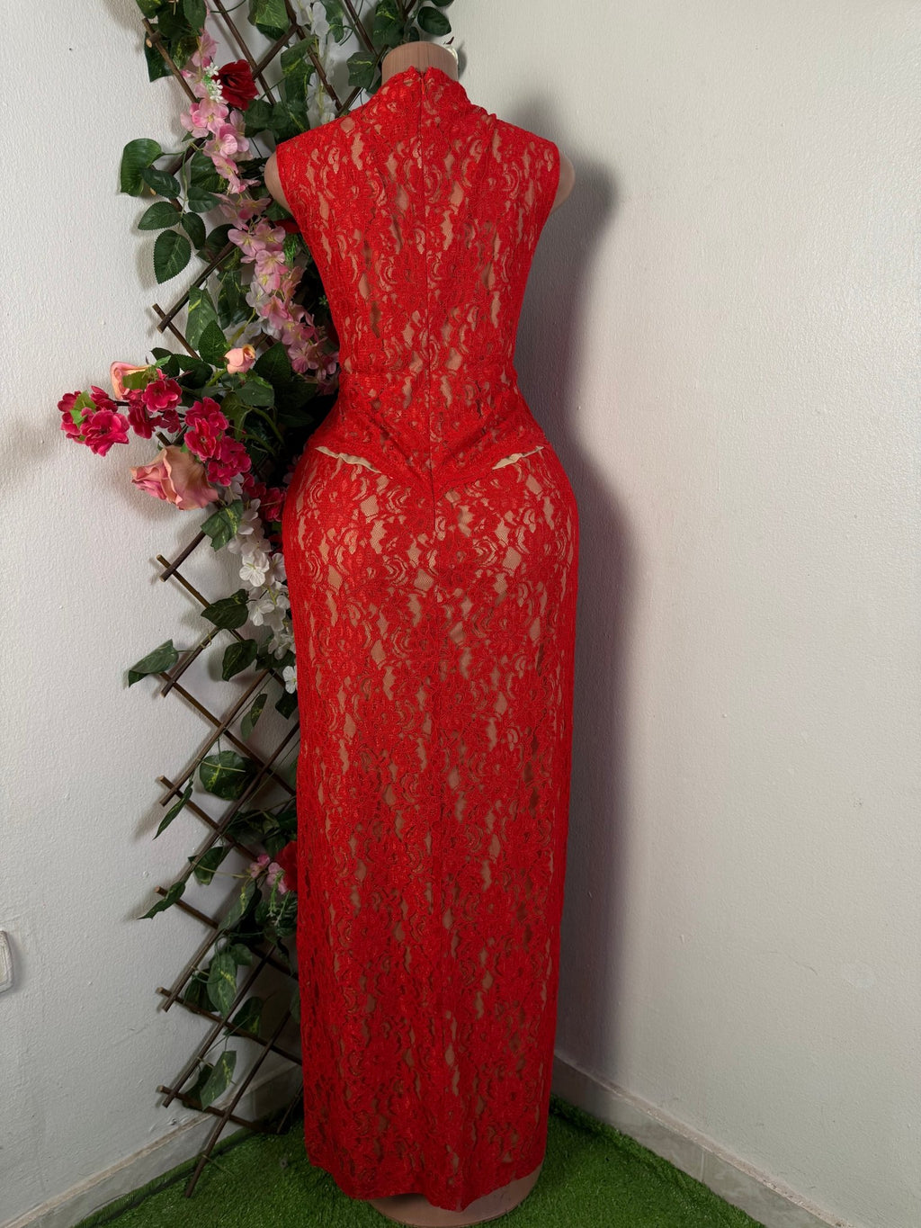 Robe moulante longue sans manches imprimée bretelles - Perluna Store