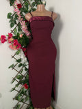 Robe moulante longue slim à fine bretelles - Perluna Store