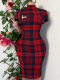 Robe moulante manche courtes drapée - Perluna Store