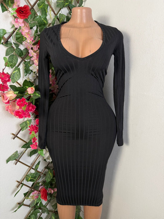 Robe moulante manche longue  - Perluna Store - kinshasa