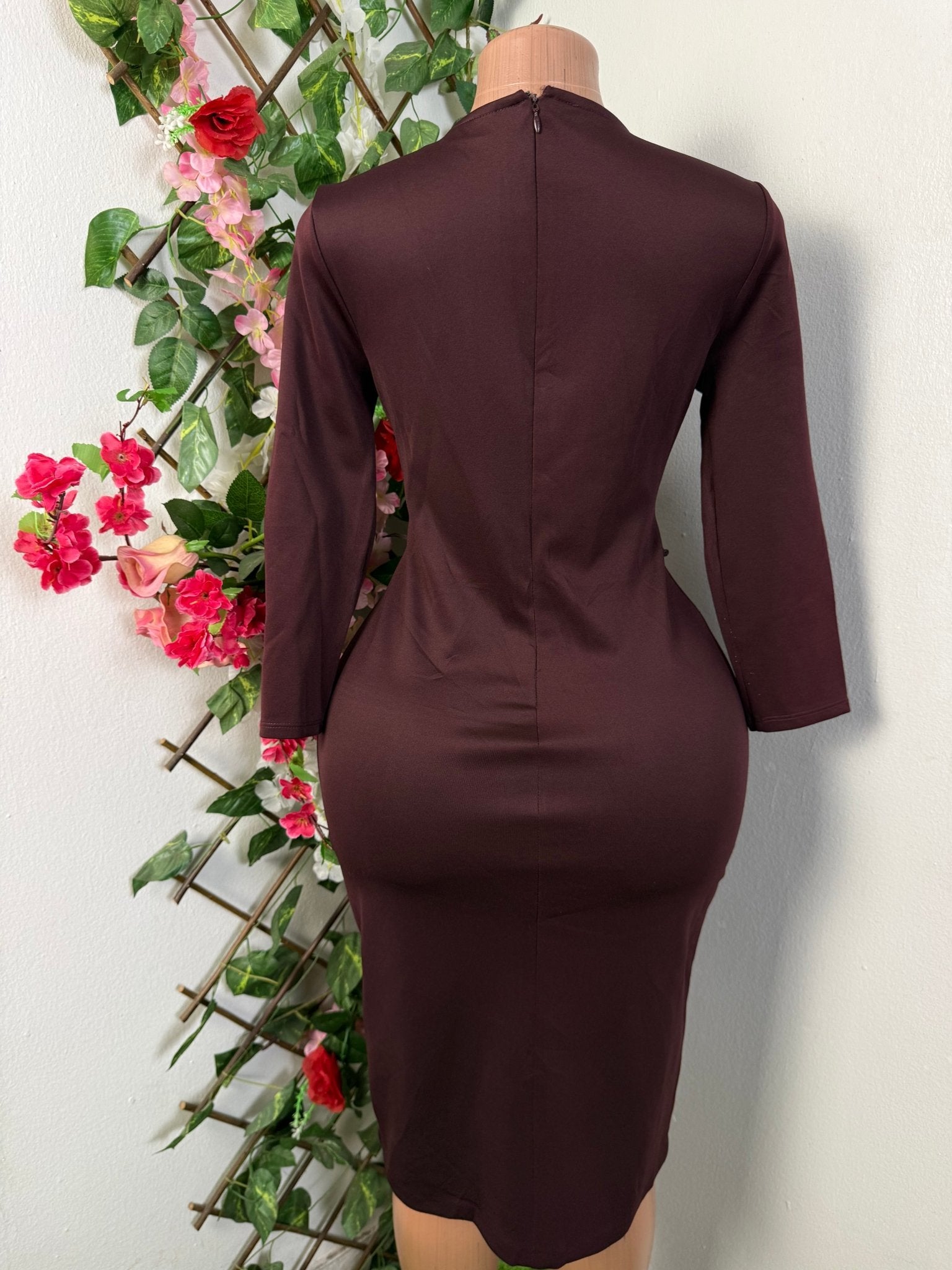 Robe moulante manche longue - Perluna Store - kinshasa