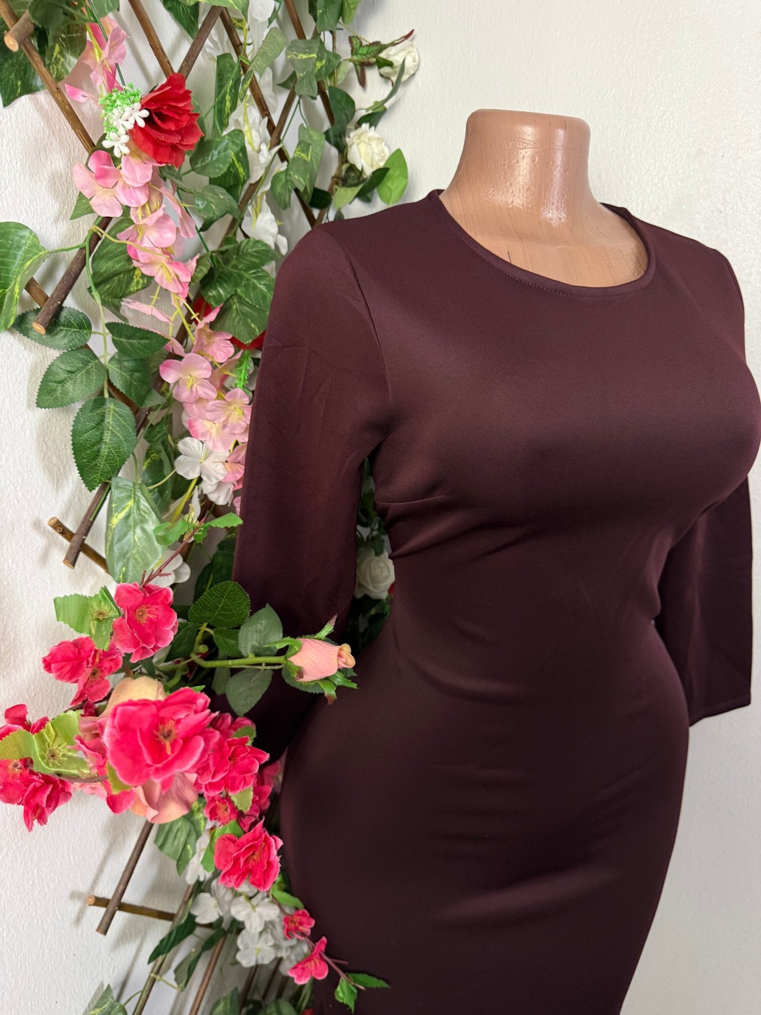 Robe moulante manche longue - Perluna Store - kinshasa