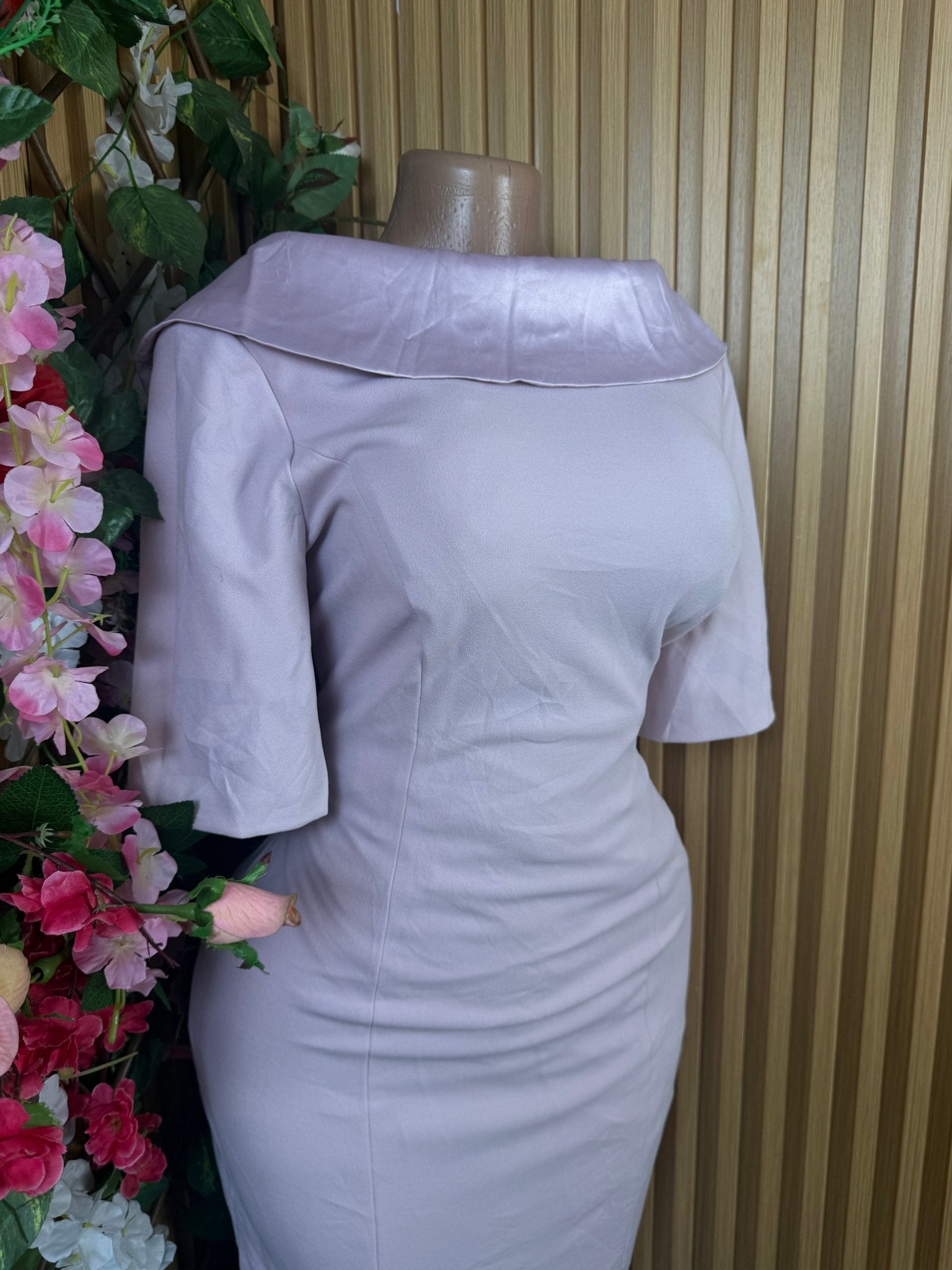Robe moulante manches 3/4 col rond-S 12 - Perluna Store