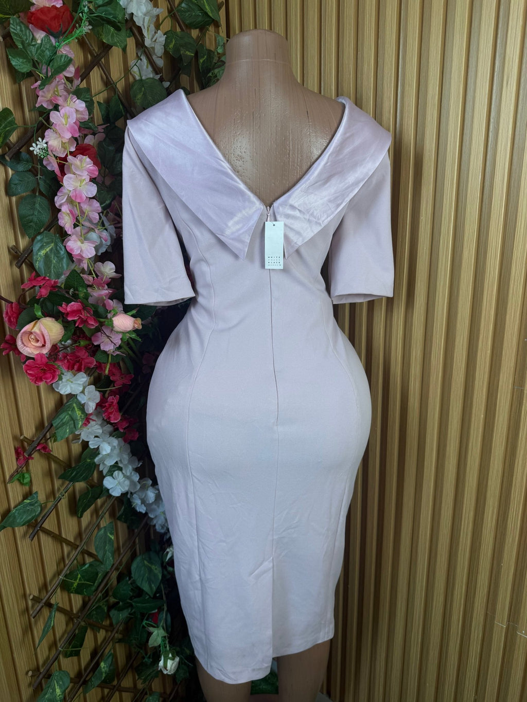 Robe moulante manches 3/4 col rond-S 12 - Perluna Store
