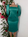 Robe moulante manches 3/4 décollectée - Perluna Store