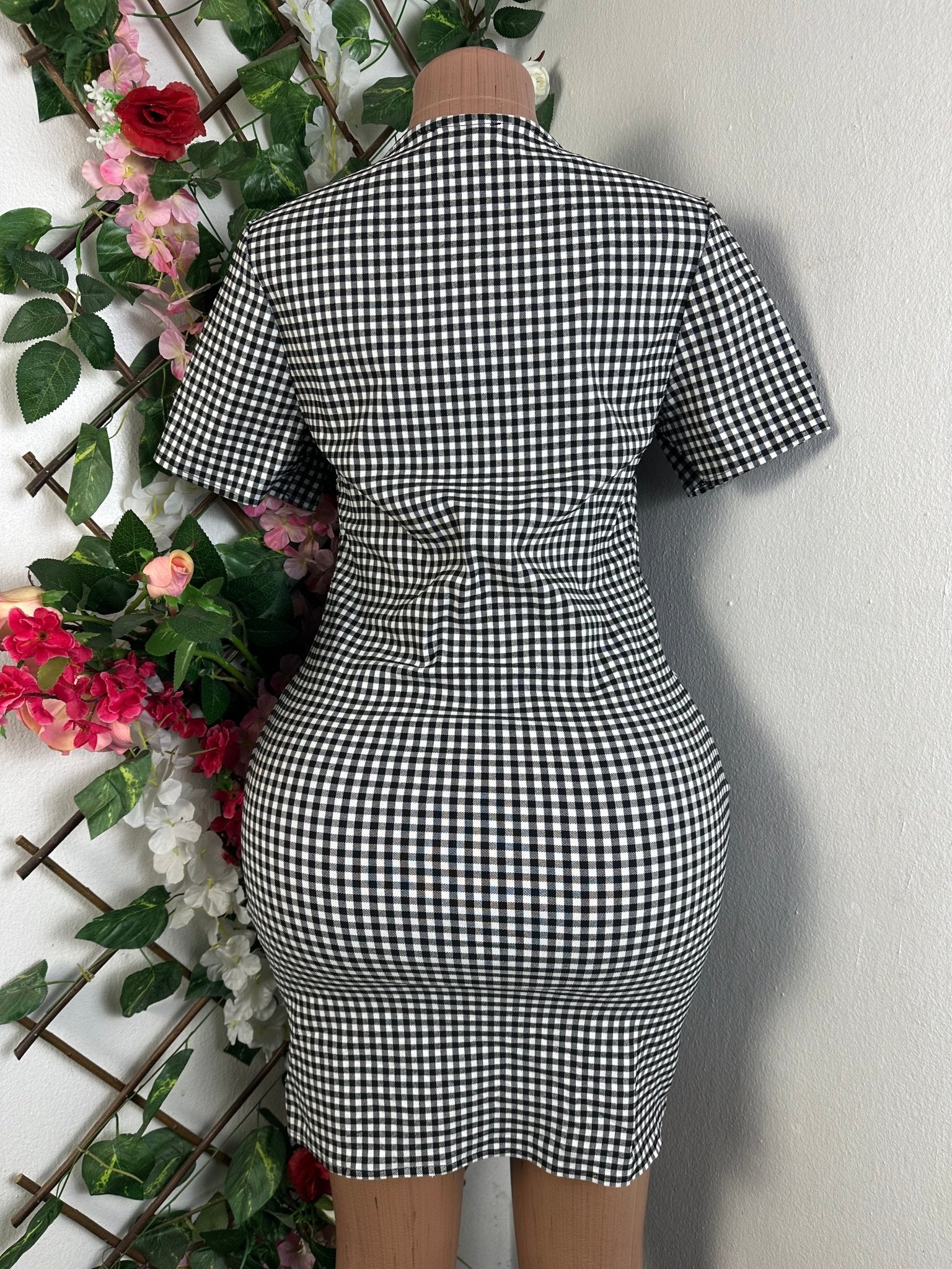 Robe moulante manches courtes double fentes - Perluna Store - kinshasa