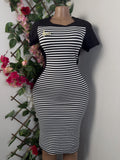 Robe moulante manches courtes drapée - Perluna Store