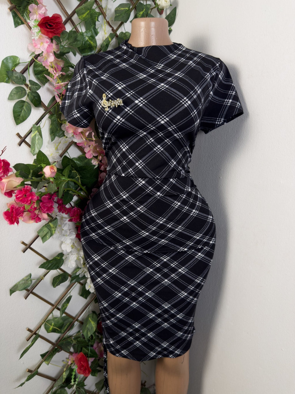 Robe moulante manches courtes - Perluna Store