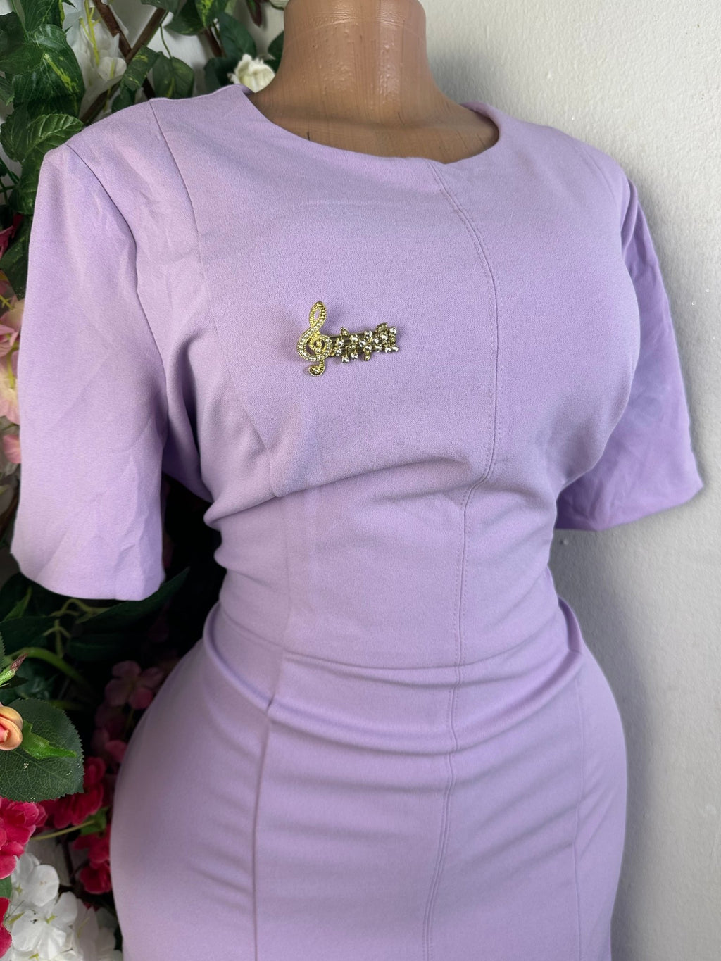 Robe moulante manches courtes - Perluna Store - kinshasa