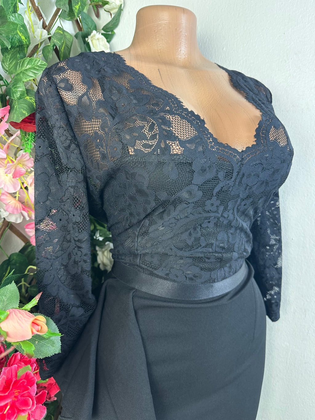 Robe moulante manches longue imprimée bretelle - Perluna Store - kinshasa