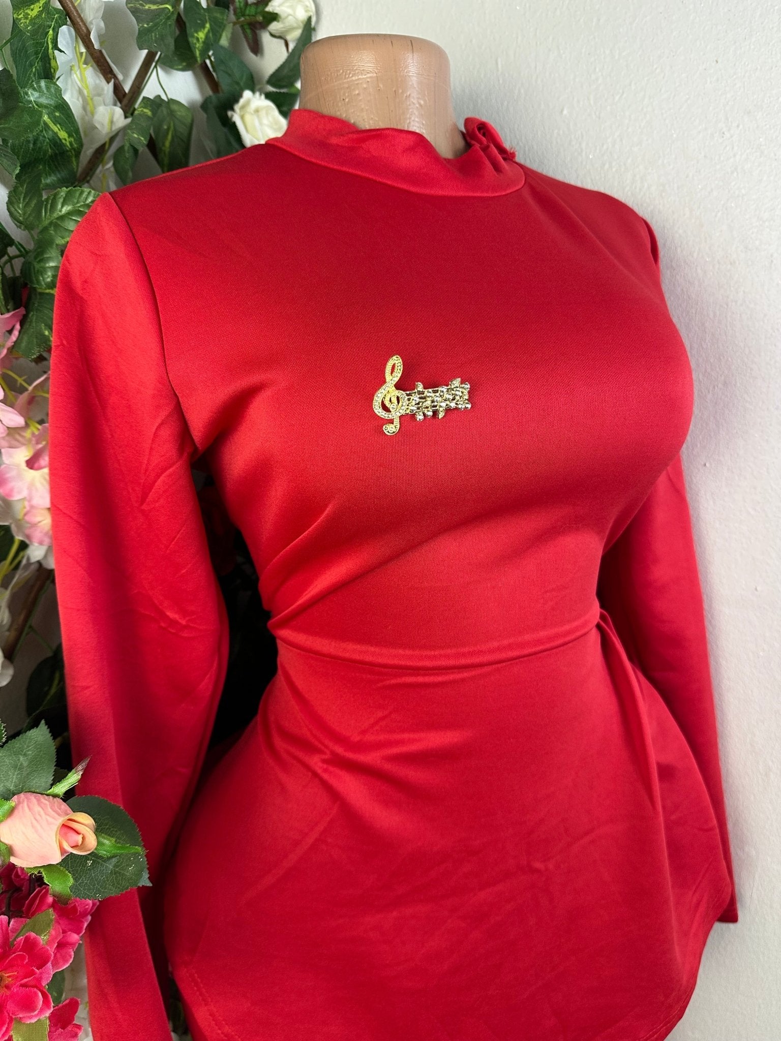 Robe moulante manches longue - Perluna Store - kinshasa