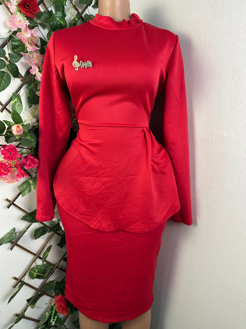 Robe moulante manches longue - Perluna Store - kinshasa
