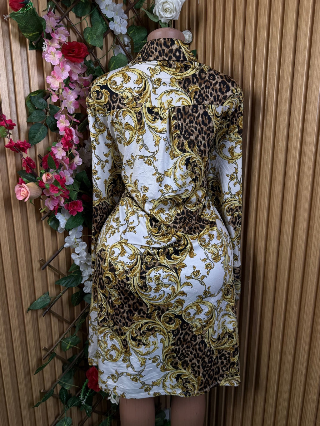 Robe moulante manches longues à col chemise - Perluna Store