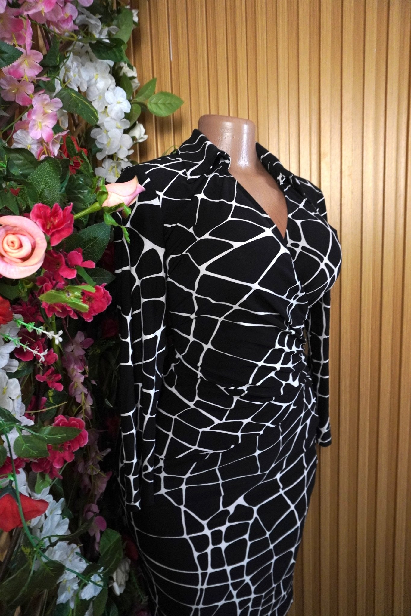 Robe moulante manches longues col chemise-S - Perluna Store