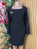 Robe moulante manches longues décollectée - Perluna Store