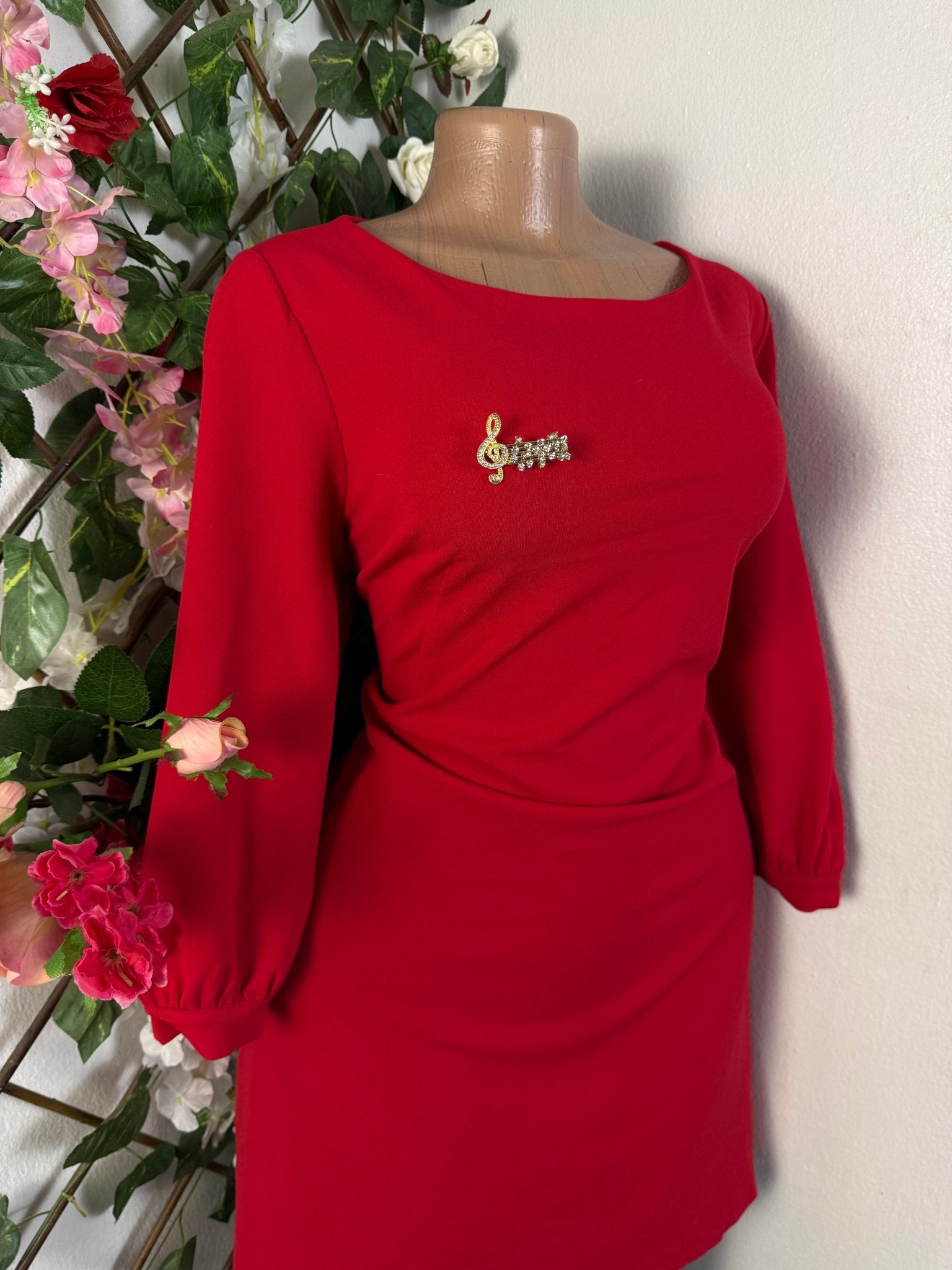 Robe moulante manches longues décollectée - Perluna Store