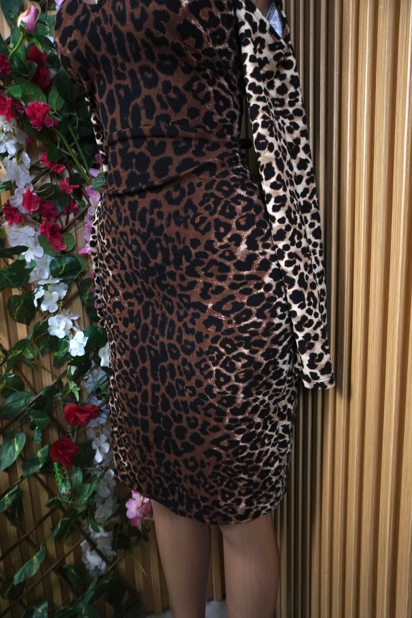 Robe moulante manches longues décolletée-M - Perluna Store