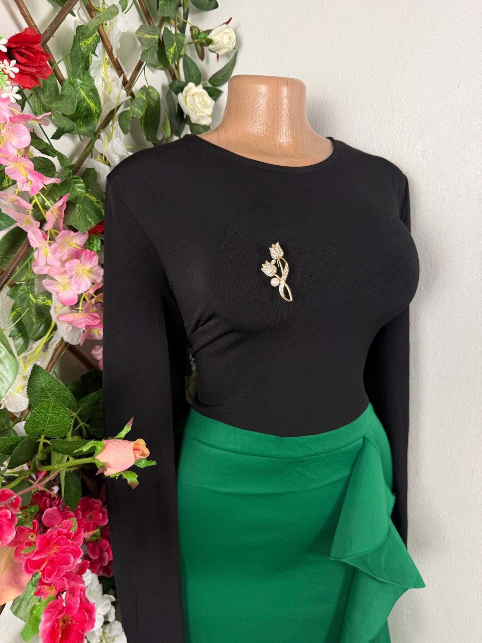 Robe moulante manches longues deux temps - Perluna Store