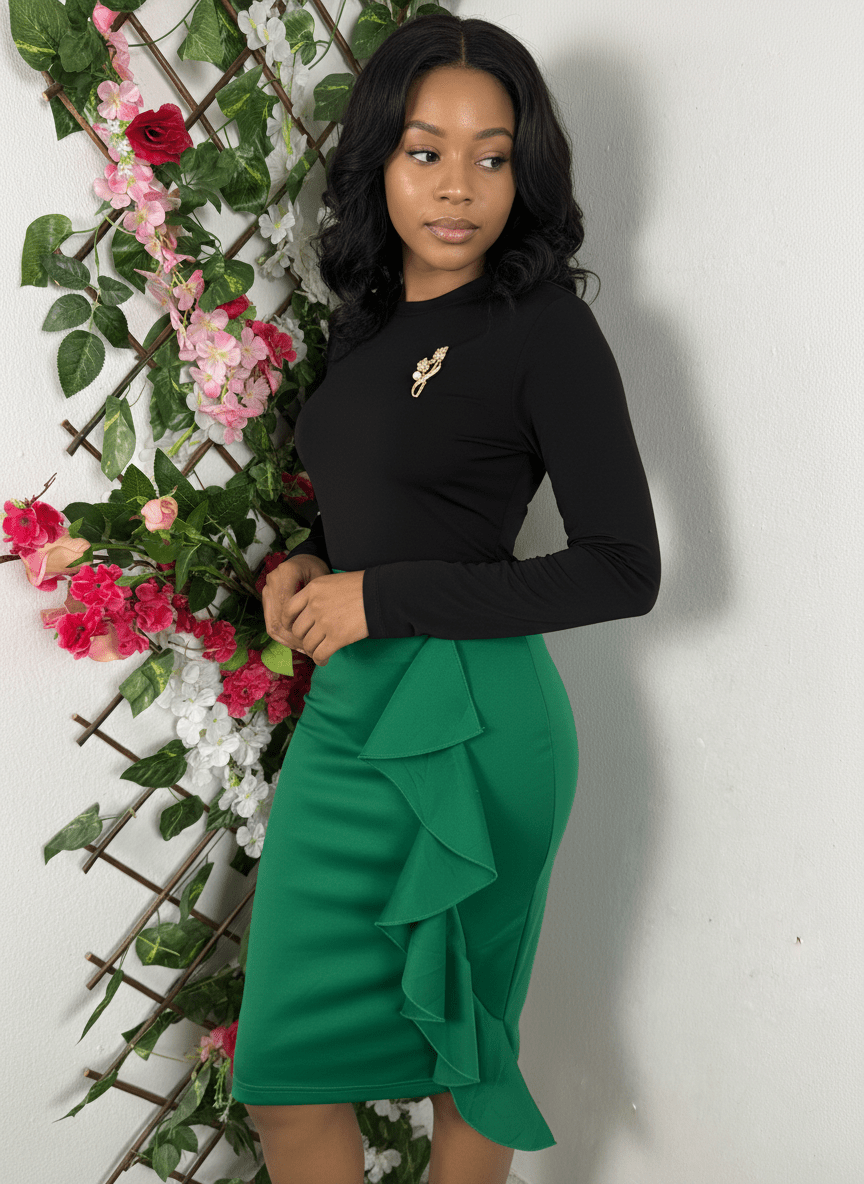Robe moulante manches longues deux temps - Perluna Store