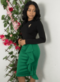 Robe moulante manches longues deux temps - Perluna Store