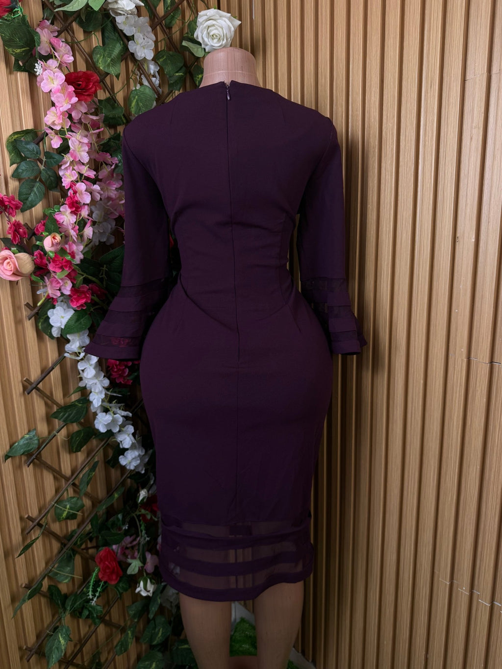 Robe moulante manches longues drapée - Perluna Store