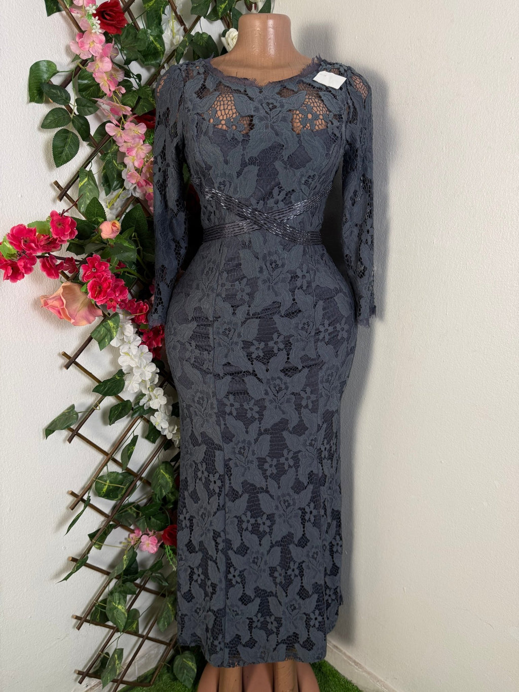 Robe moulante manches longues imprimée bretelles - Perluna Store
