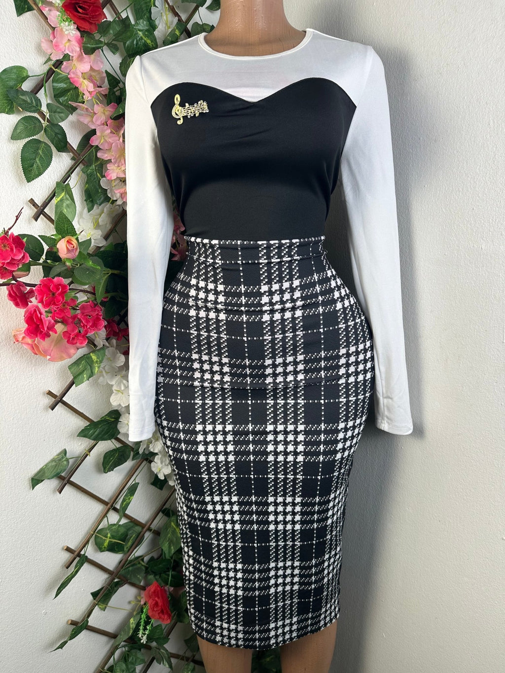 Robe moulante manches longues - Perluna Store - kinshasa