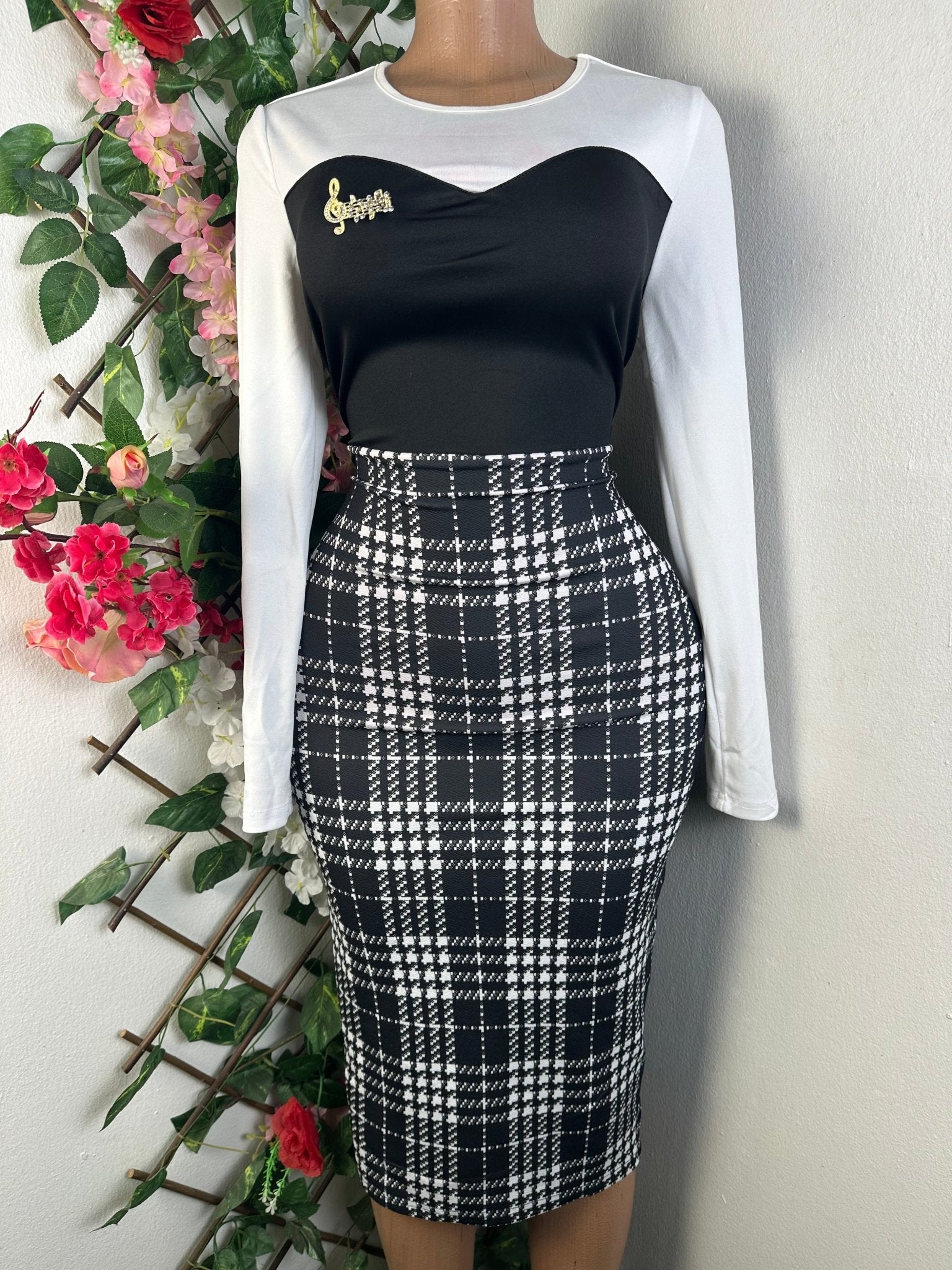 Robe moulante manches longues - Perluna Store - kinshasa